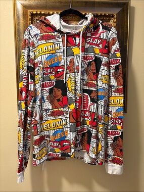 On Fire vintage On Fire Melanin Comic Pop Art print Cotton hoodie